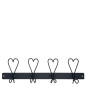 náhled Bastion Collections Věšák HEART RACK with 4 hearts black, 41 cm