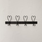 náhled Bastion Collections Věšák HEART RACK with 4 hearts black, 41 cm