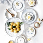 náhled Bastion Collections Talířek BREAKFAST Iris Blue Print, 23cm