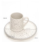 náhled Bastion Collections Hrneček 200ml + talířek 19cm HAPPINESS in grey
