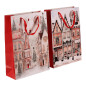 náhled Autronic Dárková taška L - Vánoční domečky MIX/cena 1ks, 42x30x12cm