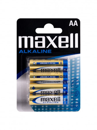 detail Baterie alkalické Maxell AA LR6 4 ks