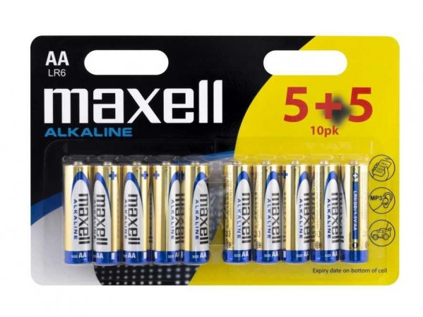 detail Baterie alkalické Maxell AA LR6 10 ks