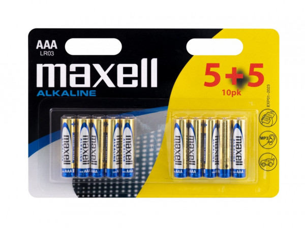 detail Baterie alkalické Maxell AAA LR 03 10 ks
