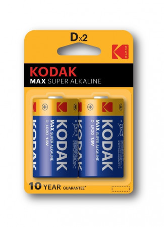 detail Kodak MAX Super alkaline KD-2 LR20 1,5V 2ks/blistr