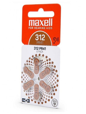 Maxell 312 6/1, PR41 A 6BS, 1,45V - baterie do naslouchátek