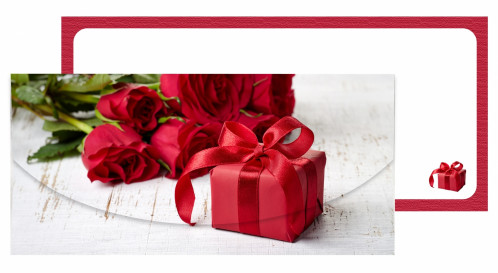 Alvarak Dárková obálka na peníze nebo poukázky 22486 - Růže s dárkem