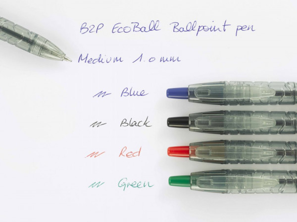 detail B2P Ecoball BEGREEN - ČERNÁ, kuličkové pero, střední hrot (M)