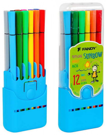 detail Fandy Popisovač (Fixy) Sunbow 12 barev v boxu