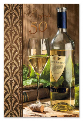 Ditipo Blahopřání - K VÝROČÍ 50.tiny (láhev vína)