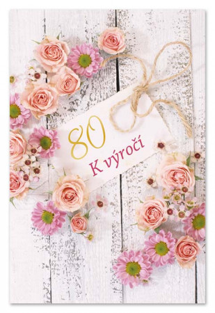 detail Ditipo Blahopřání - K VÝROČÍ 80.tiny (květiny)