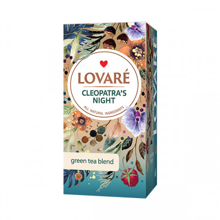 detail LOVARÉ - 24 sáčků - CLEOPATRAS NIGHT, zelený čaj