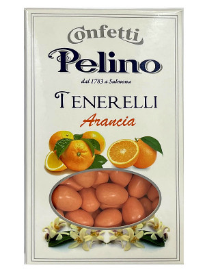 Confetti Pelino - TENERELLI ARANCIA, mandle v čokoládě s polevou, 300 g
