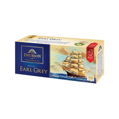 THURSON Ceylon 50g EARL GREY, porcovaný černý čaj, 25 sáčků