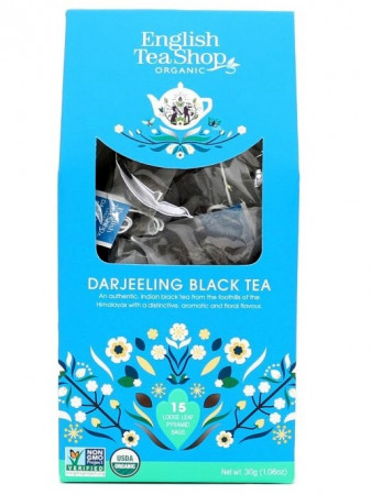 detail English Tea Shop BIO čaj 15 pyramidek DARJEELING BLACK TEA