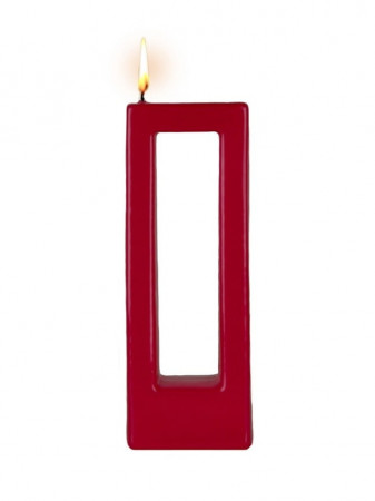 detail Alusi Candles QUADRA due RUBY, víceplamínková svíčka 15,5 cm