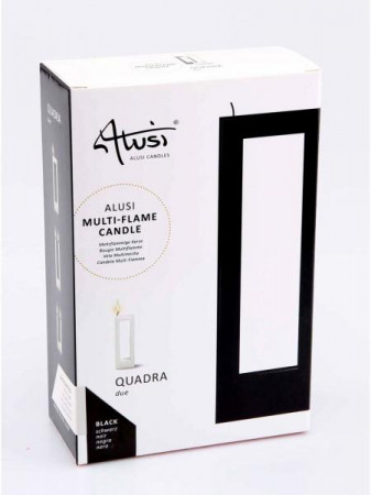 detail Alusi Candles QUADRA DUE BLACK, víceplamínková svíčka, 16 cm