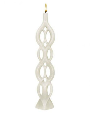 Alusi Candles LELA WHITE, víceplamínková svíčka, 28 cm