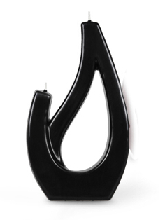 detail Alusi Candles SABA PETIT BLACK, víceplamínková svíčka, 16 cm