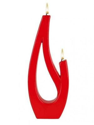 Alusi Candles SABA GRANDE RED, víceplamínková svíčka, 25 cm