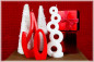 náhled Alusi Candles SABA GRANDE RED, víceplamínková svíčka, 25 cm
