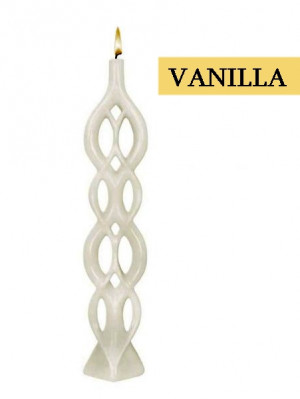 Alusi Candles LELA WHITE VANILLA, víceplaminková svíčka, 28 cm