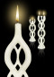 náhled Alusi Candles LELA WHITE VANILLA, víceplaminková svíčka, 28 cm