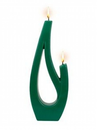 detail Alusi Candles SABA GRANDE GREEN, víceplamínková svíčka, 25 cm