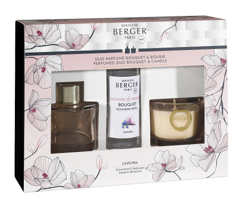 Maison Berger BOLERO, dárková sada svíčka + difuzér Liliflora