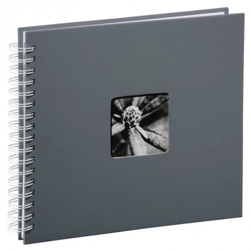Hama album klasik spirálové FINE ART 28x24cm, 50stran, šedé, bílé listy
