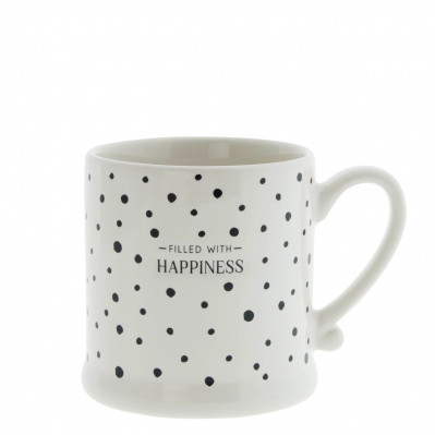 Bastion Collections Hrneček HAPPINESS dots in black, 220 ml