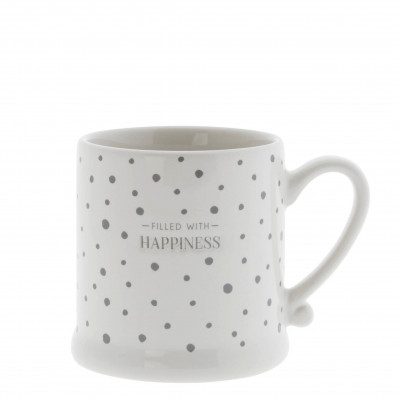 Bastion Collections Hrneček HAPPINESS dots in grey, 220 ml