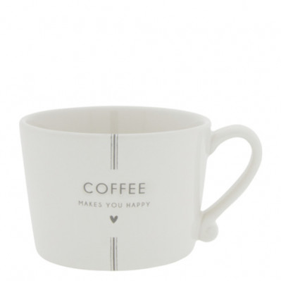 Bastion Collections Hrnek COFFEE MAKES YOU HAPPY in grey, 300 ml