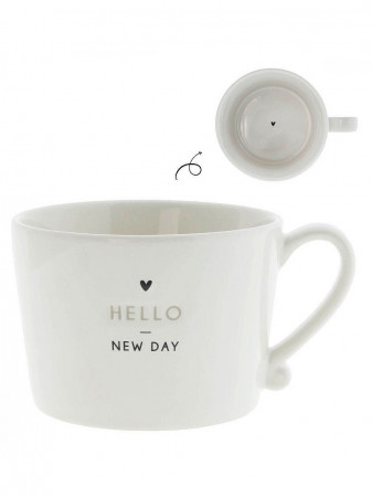 detail Bastion Collections Hrnek HELLO NEW DAY in black, 300 ml