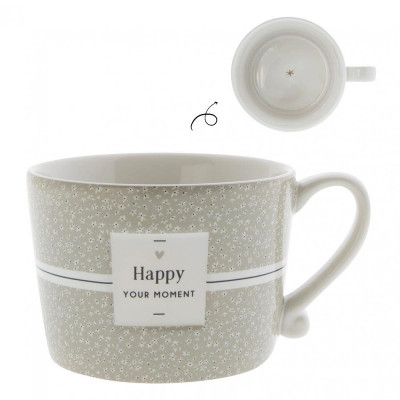 Bastion Collections Hrnek HAPPY YOUR MOMENT in black/titane, 300ml