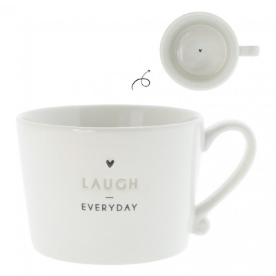Bastion Collections Hrnek LAUGH EVERYDAY in black, 300ml