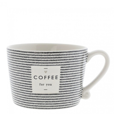 Bastion Collections Hrnek COFFEE, stripes in black, 300 ml