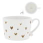 náhled Bastion Collections Hrnek White/Little hearts in Brown in BC, 300ml