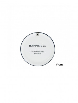 Bastion Collections Mini talířek HAPPINES in black, 9 cm