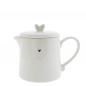 náhled Bastion Collections Teapot Konvička WHITE with little heart in black