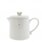 náhled Bastion Collections Teapot Konvička WHITE with little heart in grey