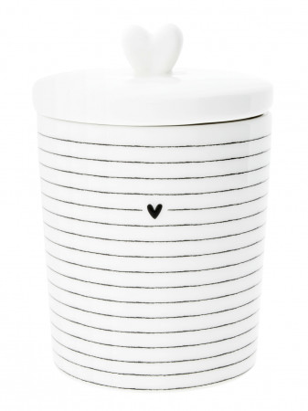 detail Bastion Collections Dóza STRIPES, HEART in black NEW / 1ks