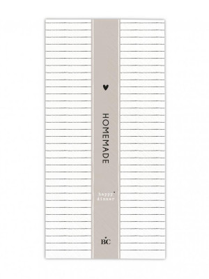 Bastion Collections Papírové ubrousky HOMEMADE black stripes, 10x20cm
