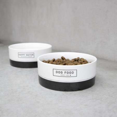 detail Bastion Collections 2x Miska DOG FOOD/WATER in black, 16x6,5cm