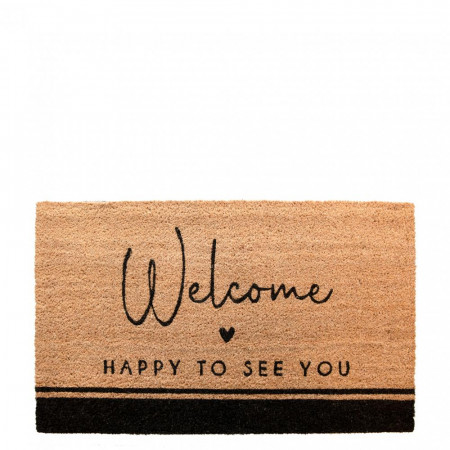 detail Bastion Collections Rohožka Doormat HAPPY TO SEE YOU, 35x75 cm