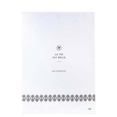 Bastion Collections UTĚRKA - LA VIE EST BELLE in white, 50x70cm