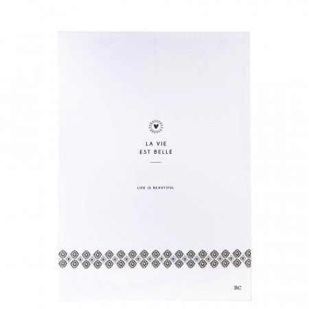 detail Bastion Collections UTĚRKA - LA VIE EST BELLE in white, 50x70cm