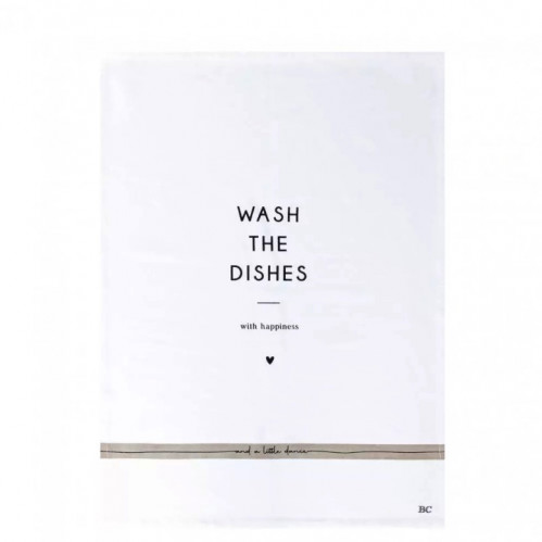 Bastion Collections UTĚRKA - WASH THE DISHES, 50x70cm in white