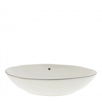 Bastion Collections PASTA PLATE - HEART in black, 23,5 cm