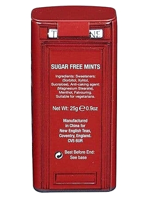 detail LONDON MINTS - TELEPHONE BOX, mentolky bez cukru, 25 g